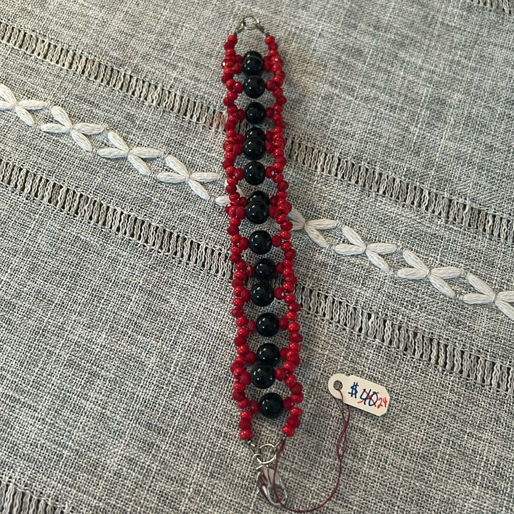 Red & black ladder bracelet